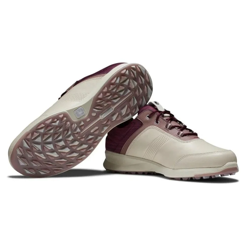 FootJoy FJ Stratos Spikeless Golf Shoes Womens 5 M Vanilla Merlot Versatrax NIB